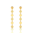 Gold Plated Clover Drops & Danglers Emerald Earrings