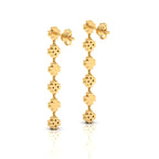 Gold Plated Clover Drops & Danglers Emerald Earrings