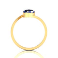 Marquise Cut Lab Created Diamond Gold Plated Bypass Solitaire Ring