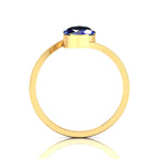 Marquise Cut Lab Created Diamond Gold Plated Bypass Solitaire Ring