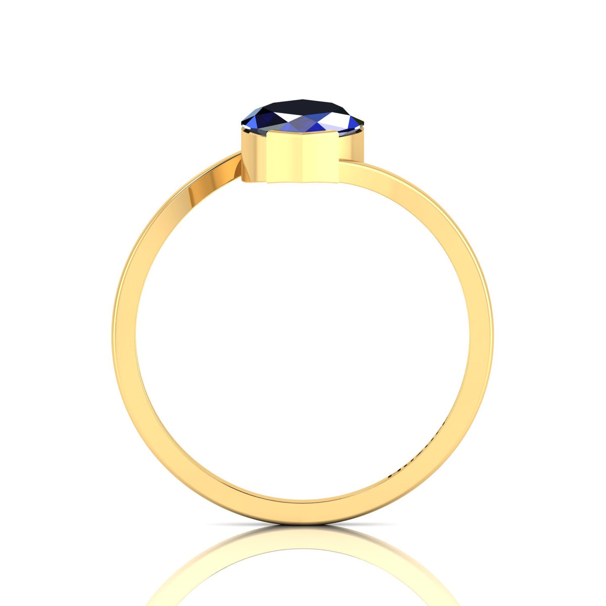 Marquise Cut Lab Created Diamond Gold Plated Bypass Solitaire Ring