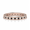 White And Black Diamond Eternity Rose Gold Plated Band Ring