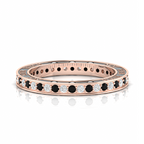 White And Black Diamond Eternity Rose Gold Plated Band Ring