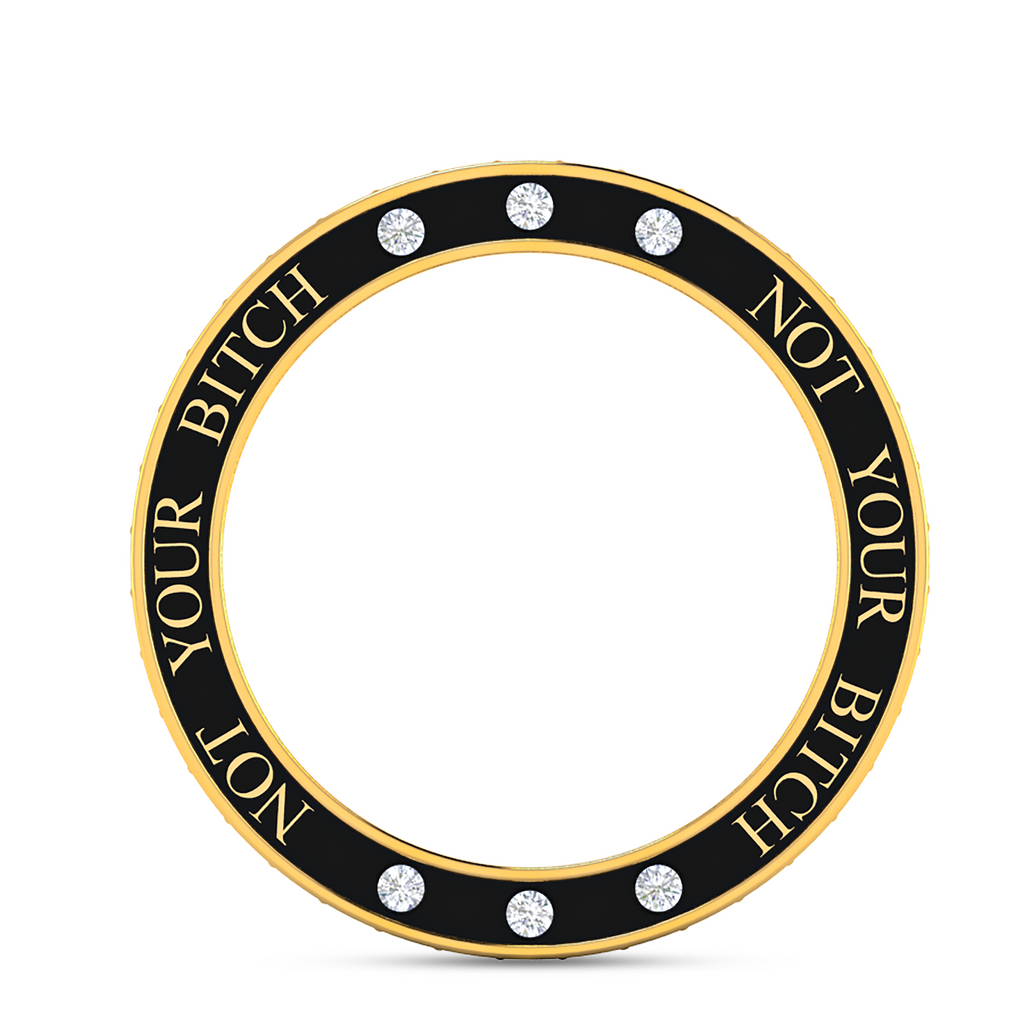 White And Black Diamond Eternity Rose Gold Plated Band Ring