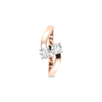 Two Sparkling Diamond Rose Gold Plated Ring