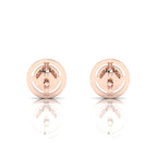 Rose Gold Plated Halo Stud Round Emerald Earrings