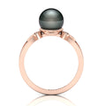 Tahitian Pearl Diamond Rose Gold Plated Ring