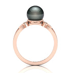 Tahitian Pearl Diamond Rose Gold Plated Ring