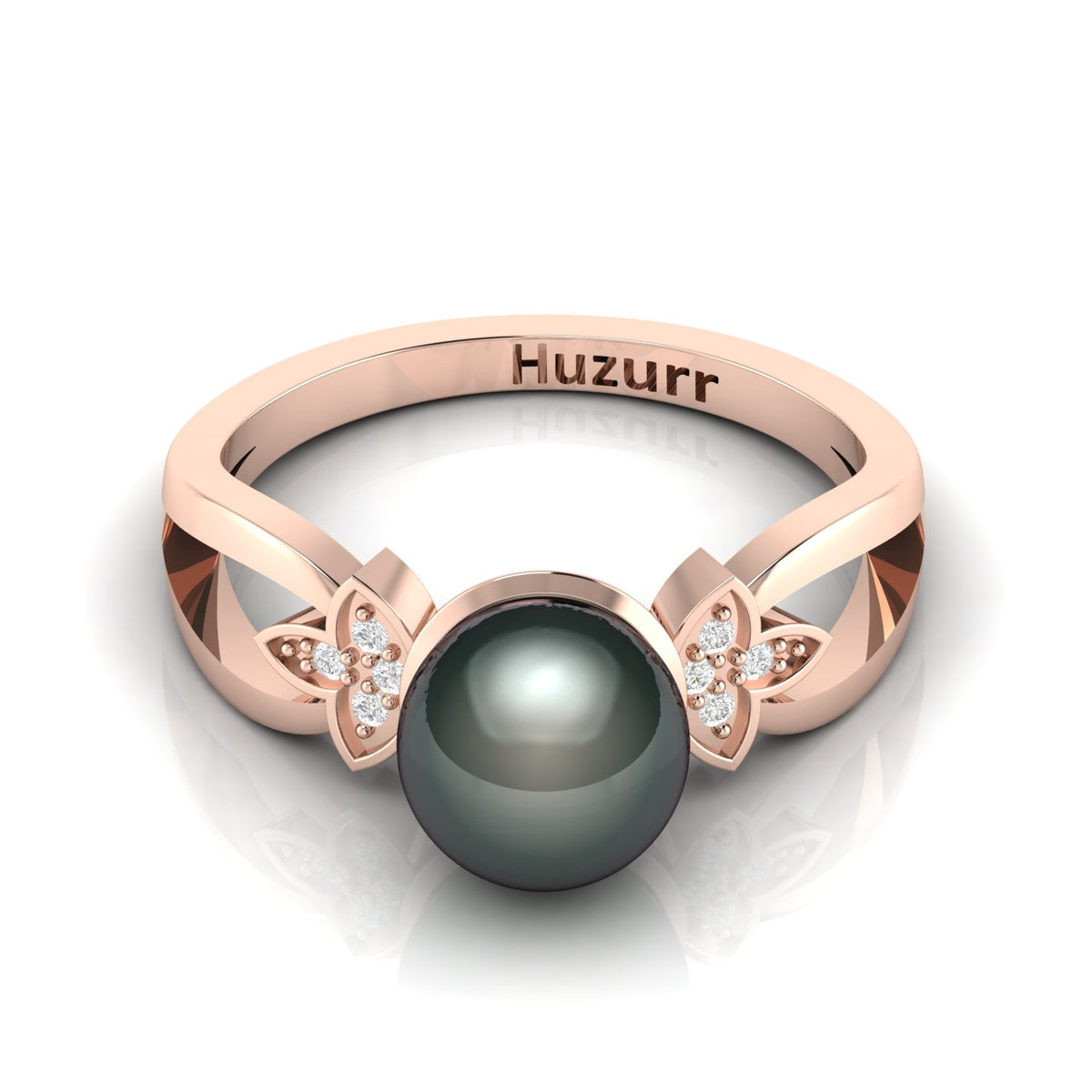 Tahitian Pearl Diamond Rose Gold Plated Ring