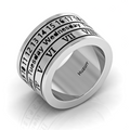 Silver Personality Rotation Date Spinner Rings