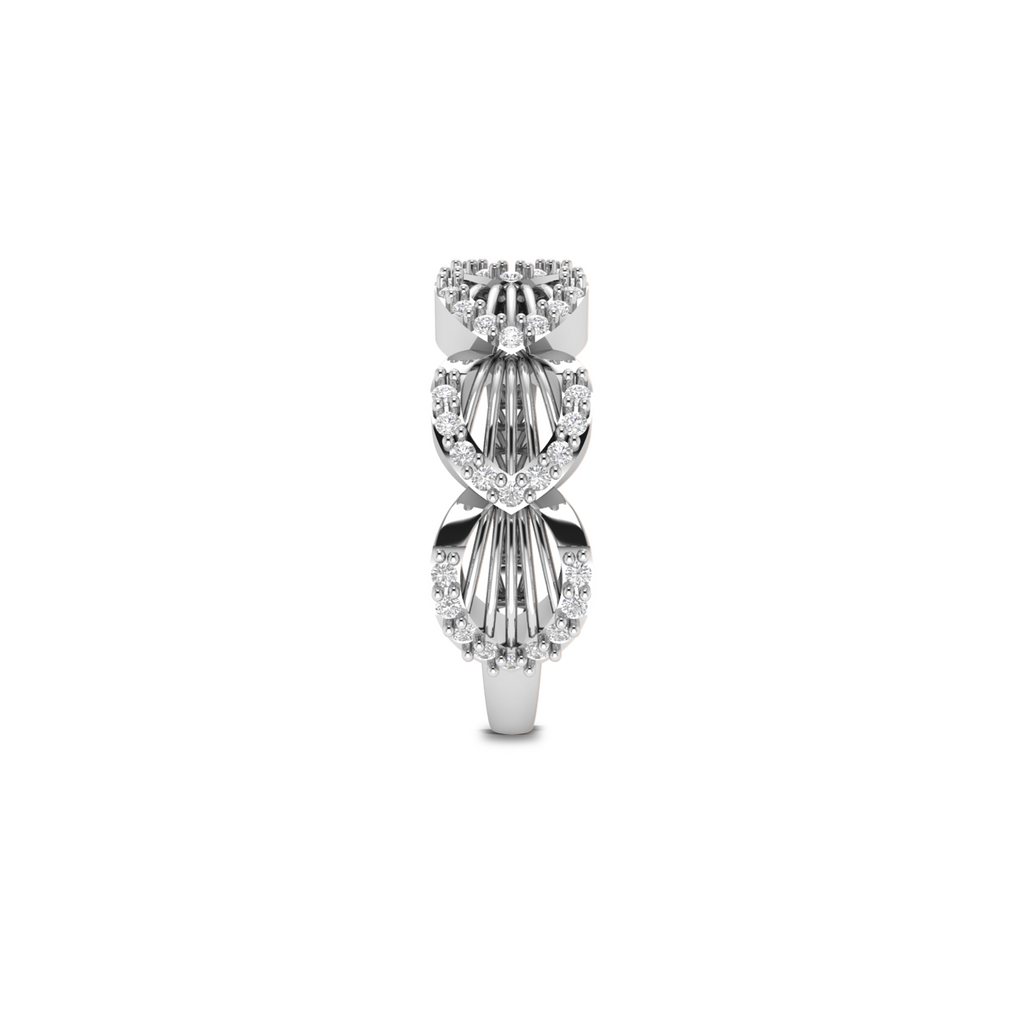 925 Silver Sparkling Shimmering Feather Diamond Ring