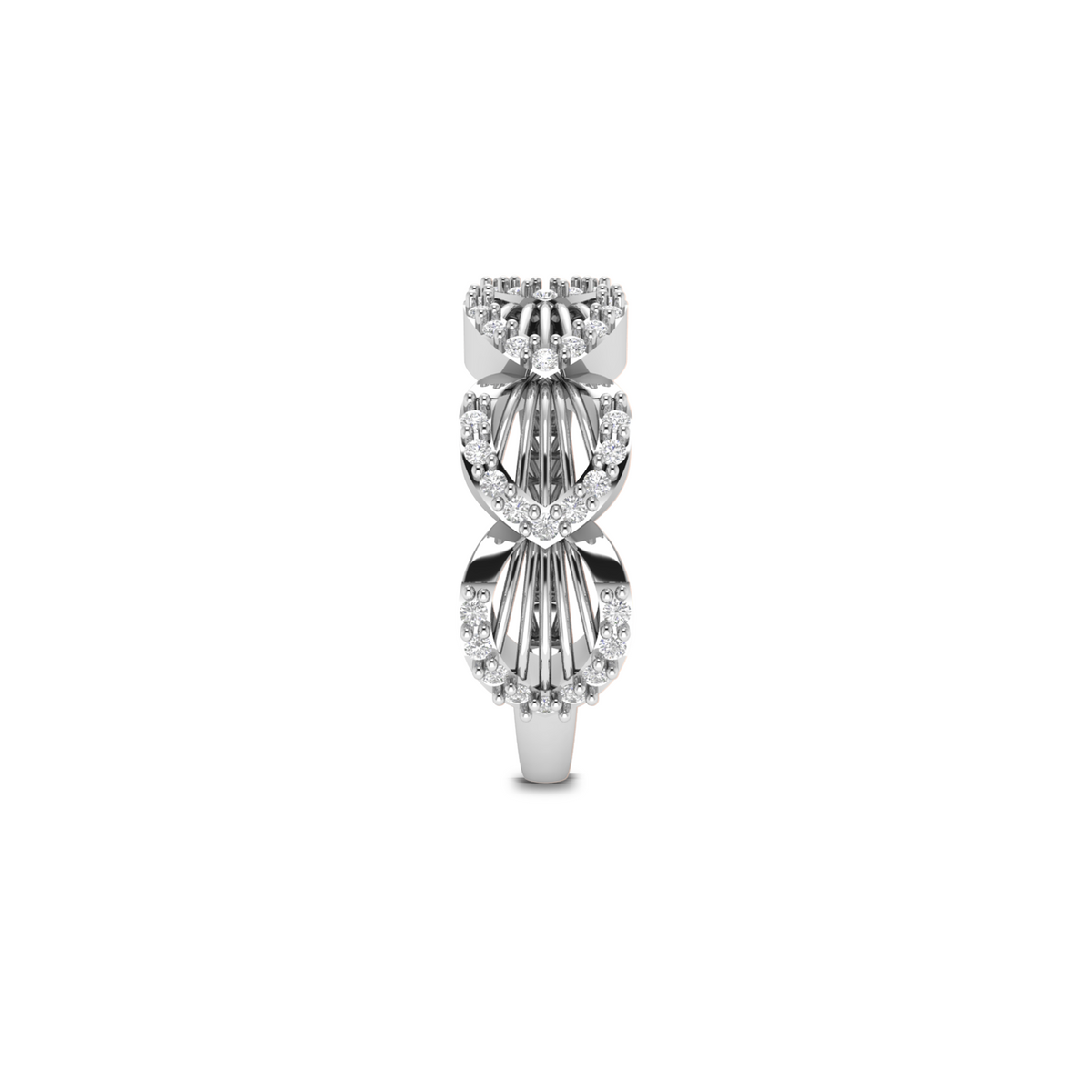 925 Silver Sparkling Shimmering Feather Diamond Ring