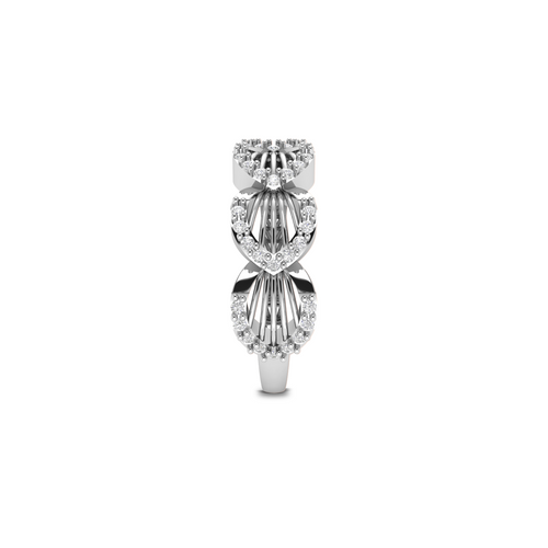 925 Silver Sparkling Shimmering Feather Diamond Ring