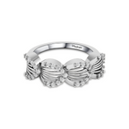 925 Silver Sparkling Shimmering Feather Diamond Ring