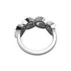 925 Silver Sparkling Shimmering Feather Diamond Ring
