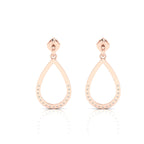 Rose Gold Plated Open Teardrop Emerald Earrings
