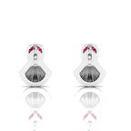 Sterling Silver Fantail Ruby Earrings