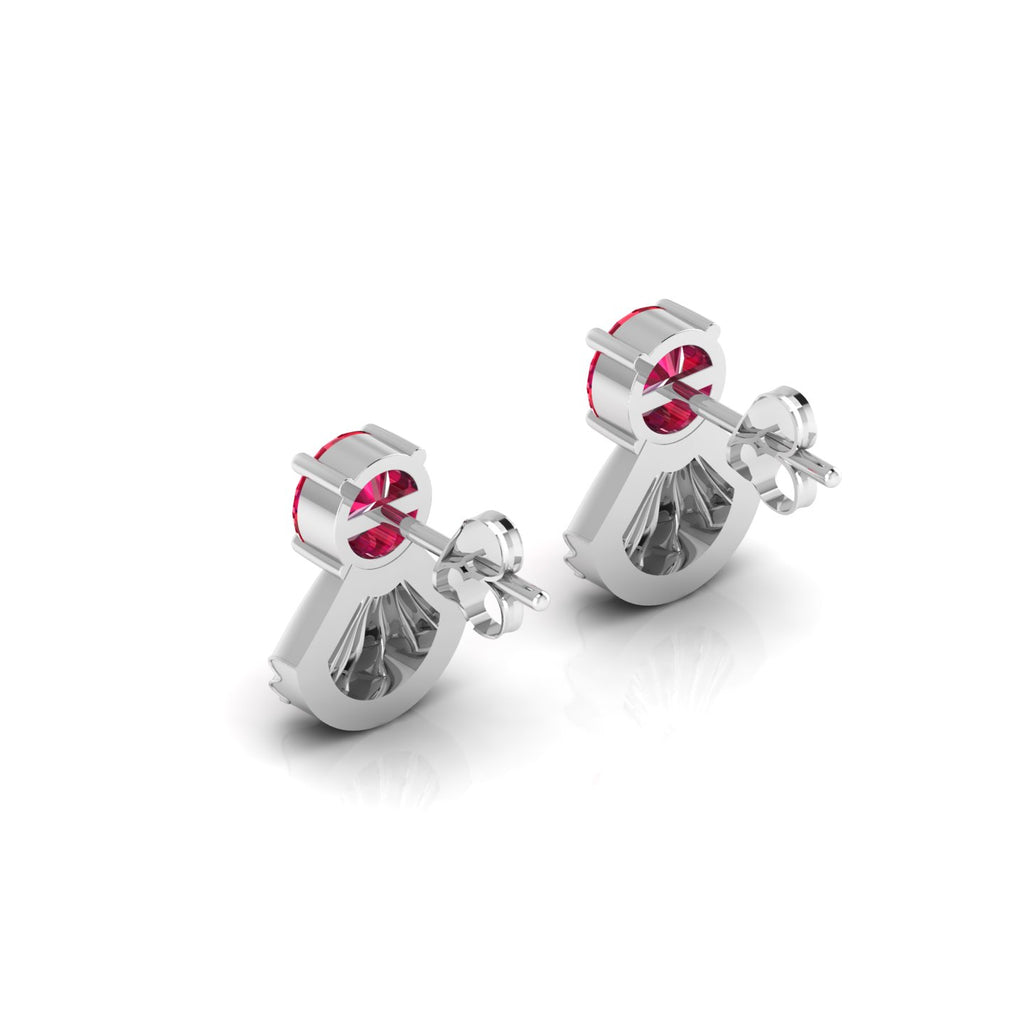 Sterling Silver Fantail Ruby Earrings