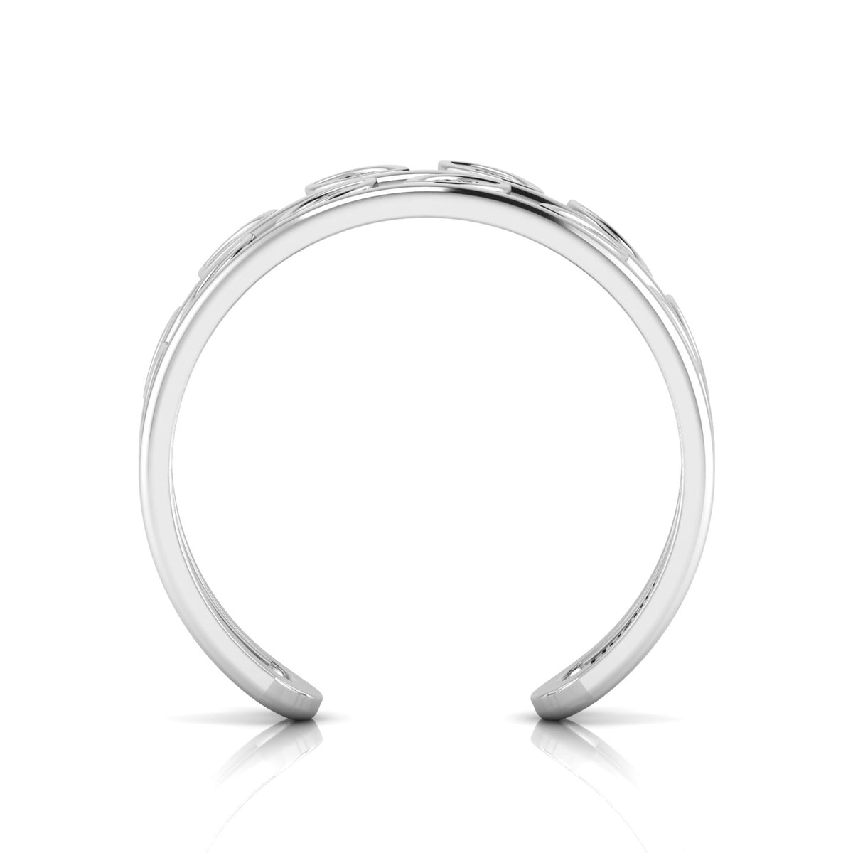 Stylish Leaf Two Tone Sterling Silver Open Ring