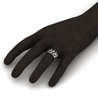 Stylish Leaf Two Tone Sterling Silver Open Ring