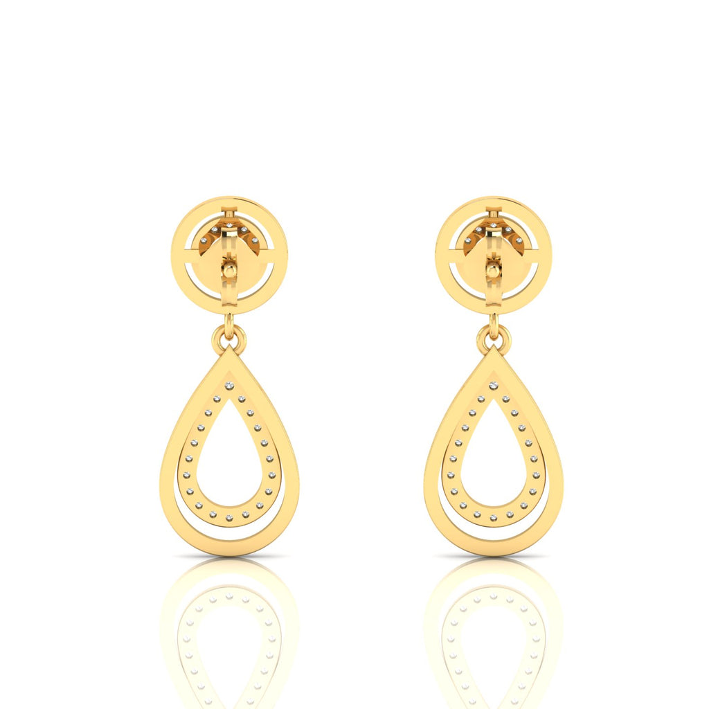 Gold Plated Ruby Dangle Teardrop Earrings