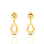 Gold Plated Ruby Dangle Teardrop Earrings