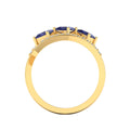 Princess-Cut Tanzanite Gold Plated Three Stone Ring