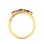 Princess-Cut Tanzanite Gold Plated Three Stone Ring