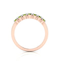 Peridot Rose Gold Plated Two Tone 7 Stone Ring