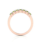 Peridot Rose Gold Plated Two Tone 7 Stone Ring