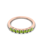Peridot Rose Gold Plated Two Tone 7 Stone Ring