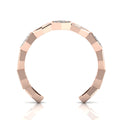 Honeycomb Black Diamond Rose Gold Plated Two Tone Adjustable Band Ring