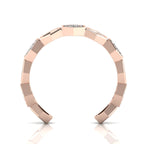Honeycomb Black Diamond Rose Gold Plated Two Tone Adjustable Band Ring