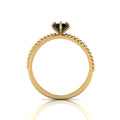 Round Black Diamond Criss Cross Stackable Gold Plated Ring