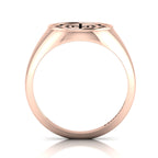 Black Enamel Spider Net Engraved Rose Gold Plated Classic Signet Ring
