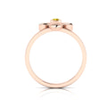 Round Coffee Diamond Rose Gold Plated Solitaire Honeybee Ring