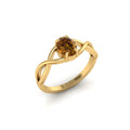 Gold Plated Oval-Cut Coffee Diamond Infinity Twisted Ring
