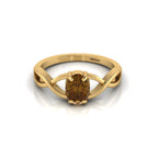 Gold Plated Oval-Cut Coffee Diamond Infinity Twisted Ring