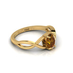 Gold Plated Oval-Cut Coffee Diamond Infinity Twisted Ring