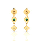 Drops & Danglers Gold Plated Emerald Earrings