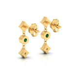 Drops & Danglers Gold Plated Emerald Earrings