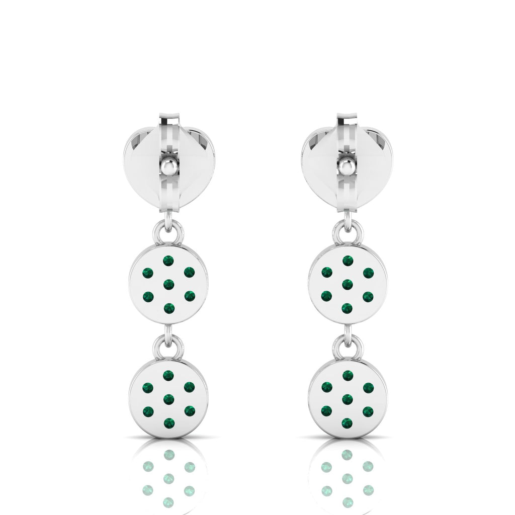 Emerald Drops & Danglers Heart Sterling Silver Earrings
