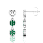 Emerald Drops & Danglers Heart Sterling Silver Earrings