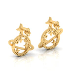 Emerald Gold Plated Star Saturn Planet Earrings