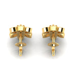 Floral Gold Plated Ruby Studs Earrings