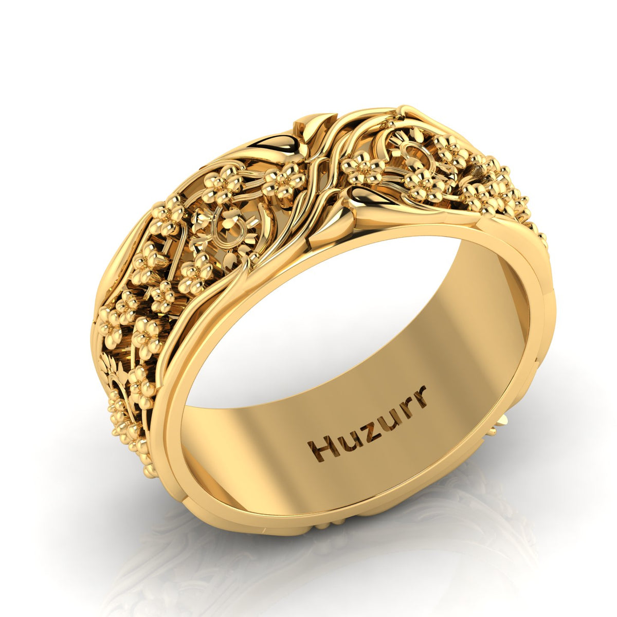 Stylish Flower Gold Plated Band Ring