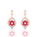 Ruby Rose Gold Plated Classic Flower Drop Earrings