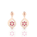 Ruby Rose Gold Plated Classic Flower Drop Earrings