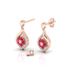 Ruby Rose Gold Plated Classic Flower Drop Earrings