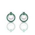 Emerald Stud Sterling Silver Open Circle Earrings